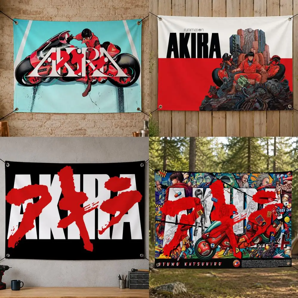 Anime A-Akira Japanese Cyberpunk Manga Art Flags Flag Banner for Bedroom Dorm Party Home Living Room Game Room Gift
