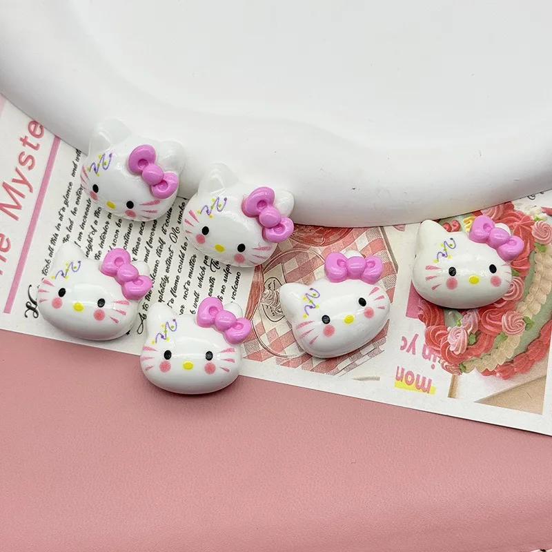 

10 шт. Kawaii Sanrio аниме Hello Kitty Ins клей чехол для телефона головные уборы патч милые заколки для волос аксессуары из смолы кулон подарки «сделай сам»