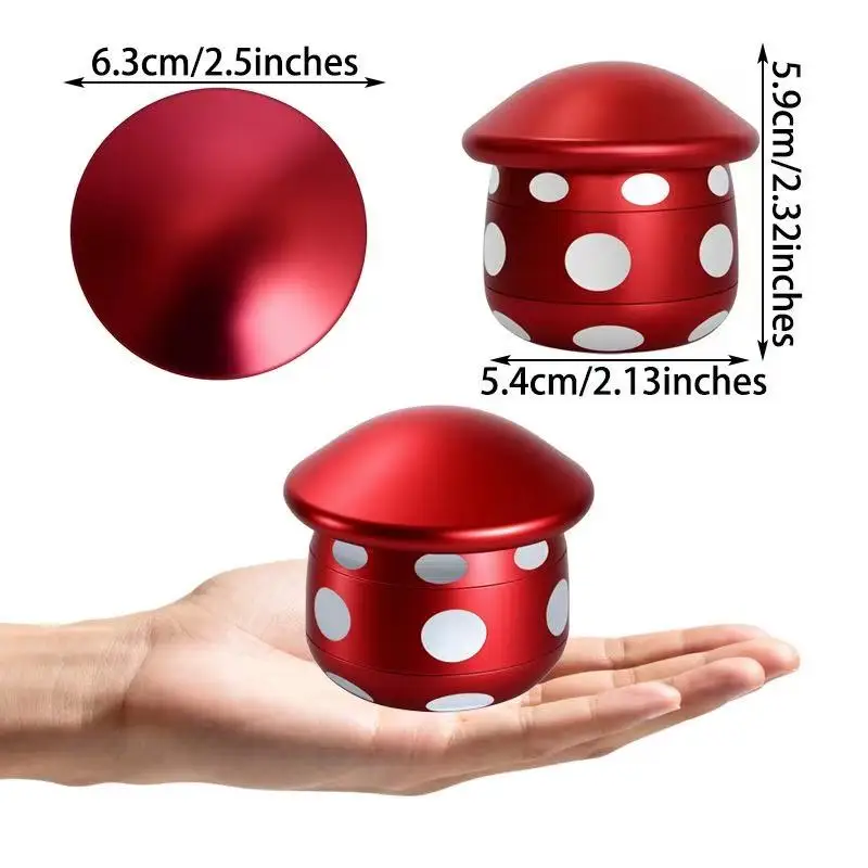 Aluminum Tobacco Grinders 4 Layers for Smoking Mushroom-shaped Cigarette Spice Cutter Metal Pipe Accessories Herb Mills