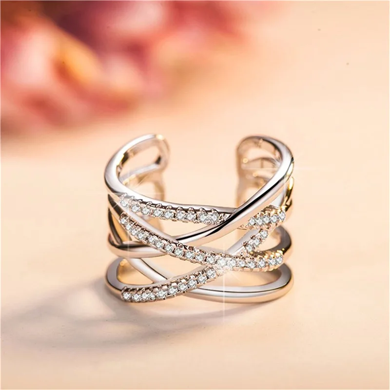Luxury 925 Sterling Silver Ring Shining Zircon Exquisite for Women Cassic Wedding Engagement Wedding Bands Fine Jewelry Gift