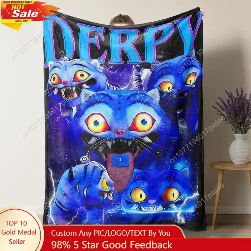 

Kpop Demon Hunter derpy tiger Blanket Exquisite Mystery Gift Plush Retro Soft Warm Throw Blanket Summer Custom Blankets