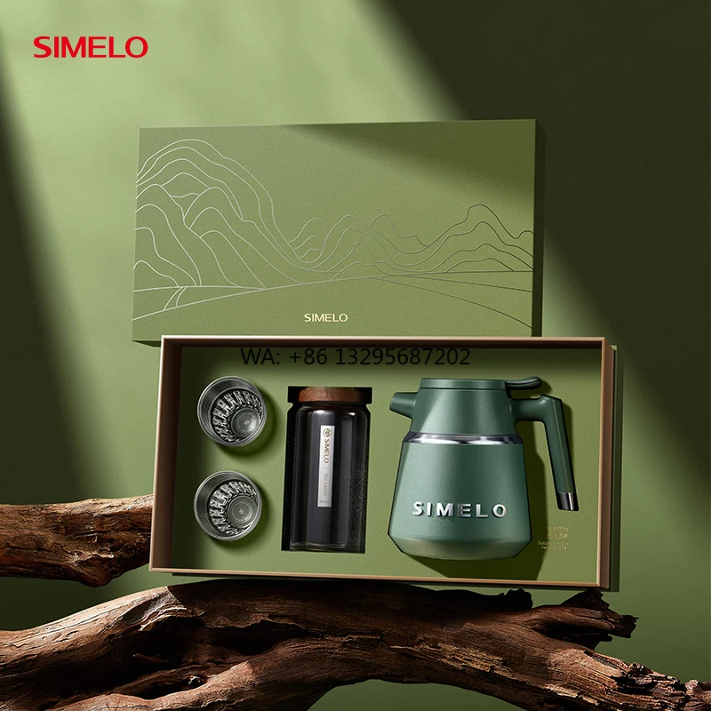 

SIMELO 316L Stainless Steel Braised Tea Pot Five Piece Set Gift Box Portable Teapot and Coffee Pot