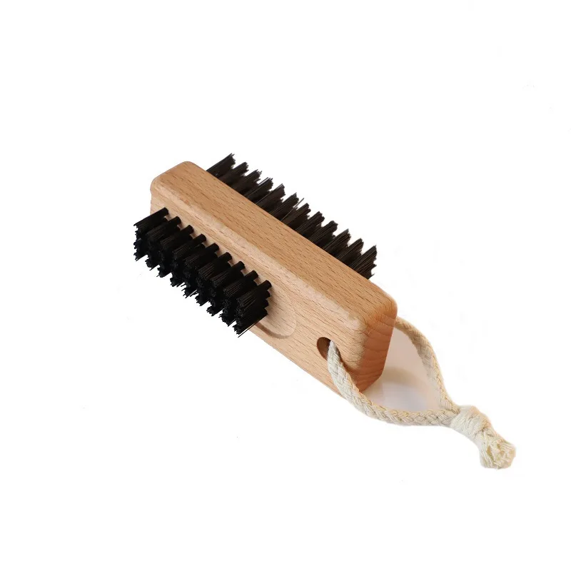 1Pc Double Sides Nail Cleaning Brush Wood Handle Nail Art Scrubbing Brush Portable Remove Dust Tool