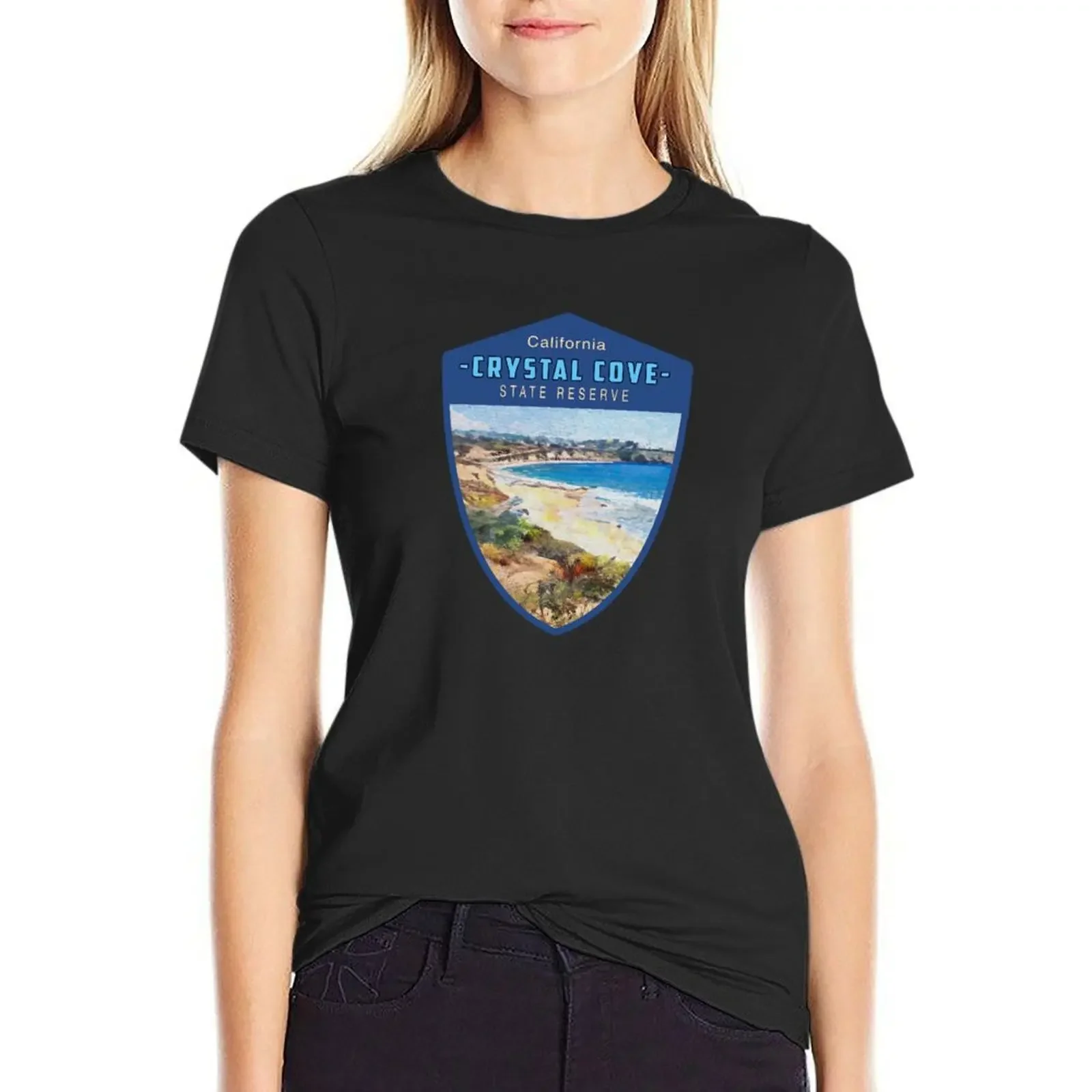 

Pacific Ocean Beach Crystal Cove State Park California T-Shirt Aesthetic clothing Short sleeve tee female tight shirts for Women