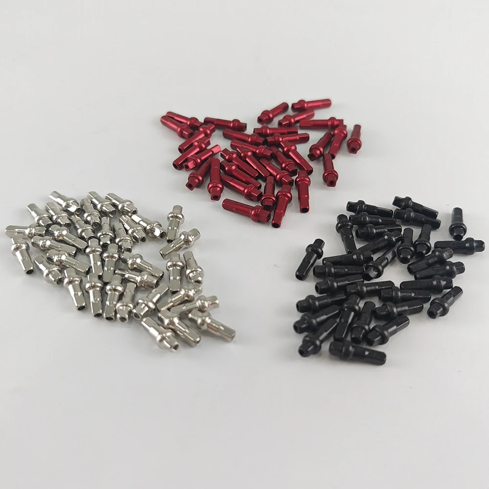 عمود DSN حلمات الدراجة 14.4 مللي متر 16 مللي متر 18 مللي متر سبائك الألومنيوم أو النحاس 14 جرام 2.0 تكلم 3.2 مللي متر رأس مربع مزدوج أسود أحمر فضي أجزاء