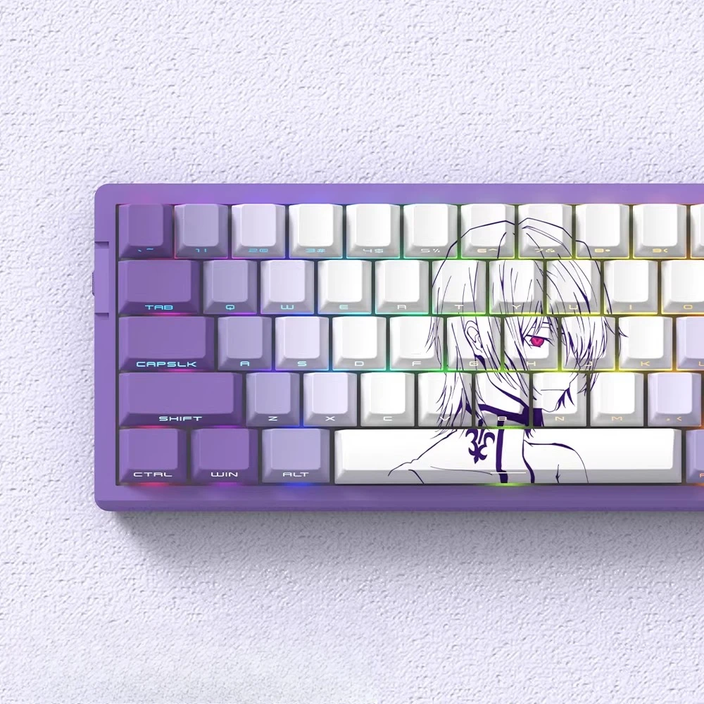 

Lulu keycap, thickened original side engraved character light transmission PBT thermal sublimation adaptation 60/61/68