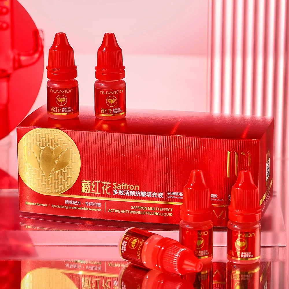 Saffron Multi Effect Active Anti Wrinkle Filling Liquid Facial Serum Skincare Brighten Improve Dark Skin Shrink Pores Essence