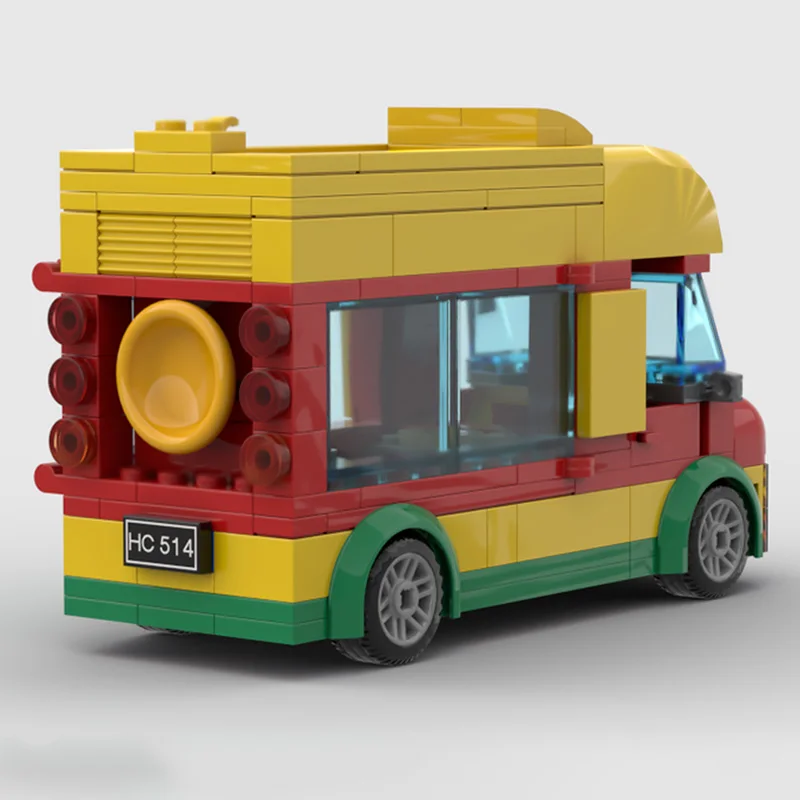 City Car Model MOC Building Bricks City Mobile Food Cart Modular Technology Children Holiday Gifts Assemble Toys Suit