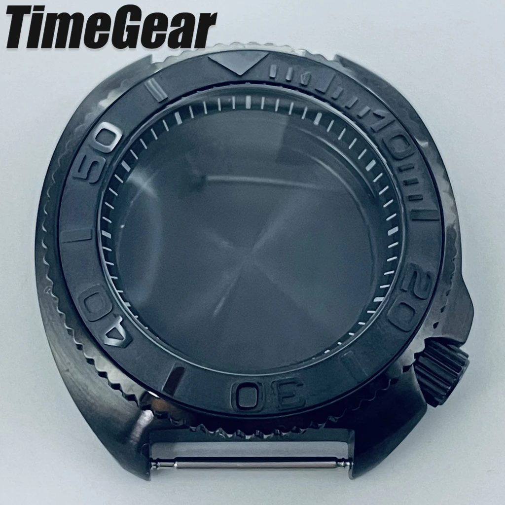 

Высококачественный корпус для часов 44 мм NH35 Turtle Black Mod с наклонным безелем, в стиле Turtle Abalone Captain, для механизмов NH34, NH35, NH36, NH38.