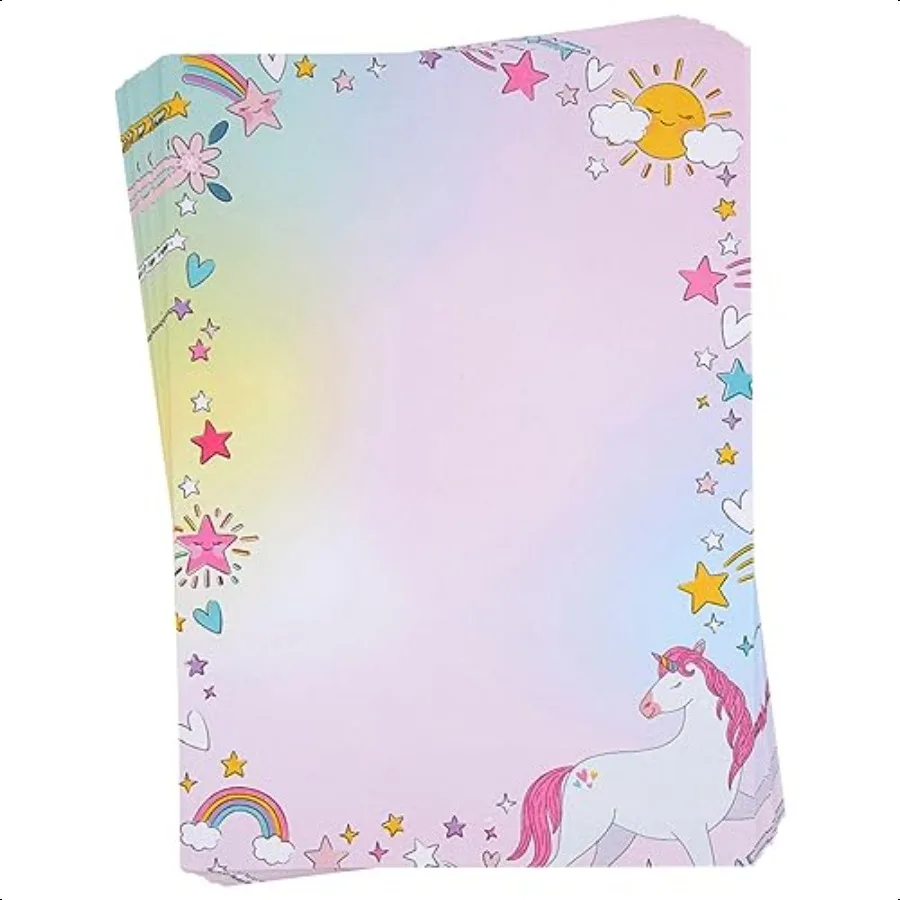 طقم قرطاسية مكون من 92 قطعة للفتيات مع 60 ورقة قرطاسية و30 ظرفًا ورقة لاصقة مجلد الجيب 7.25 × 10.2 بوصة