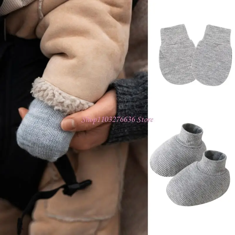 R6FD Trẻ sơ sinh không có nắp tay và vớ màu rắn trong 0-6 tháng unisex bé