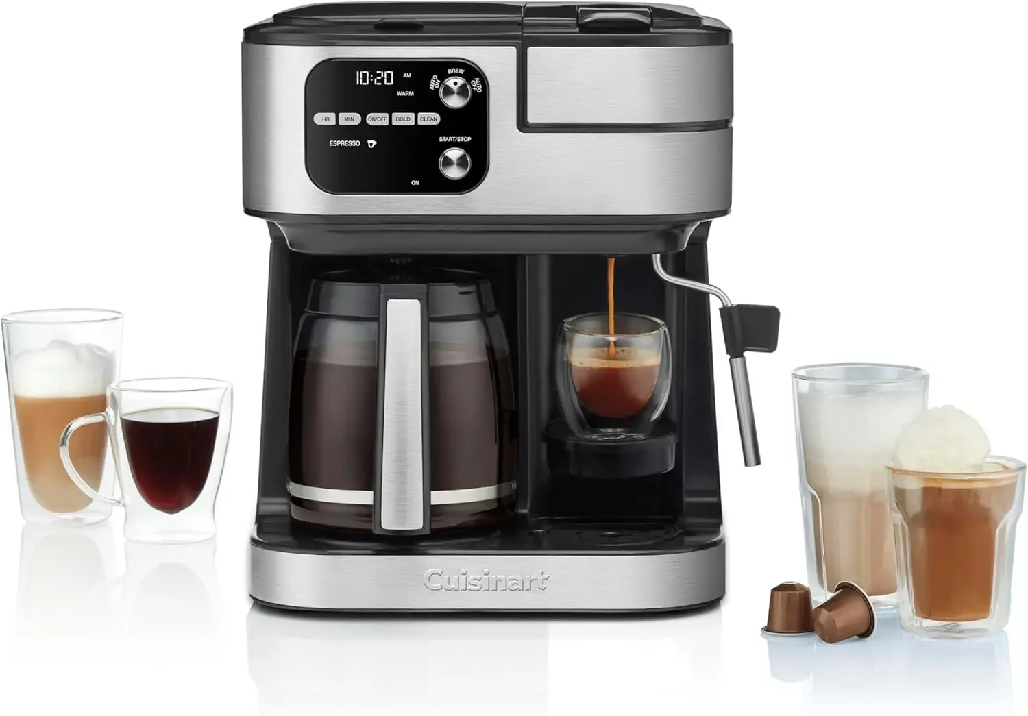 Cuisinart Coffeemaker, Coffee Center Barista Bar 4-In-1 Coffee Machine, Single-Serve Coffee, Espresso & Capsule Compat