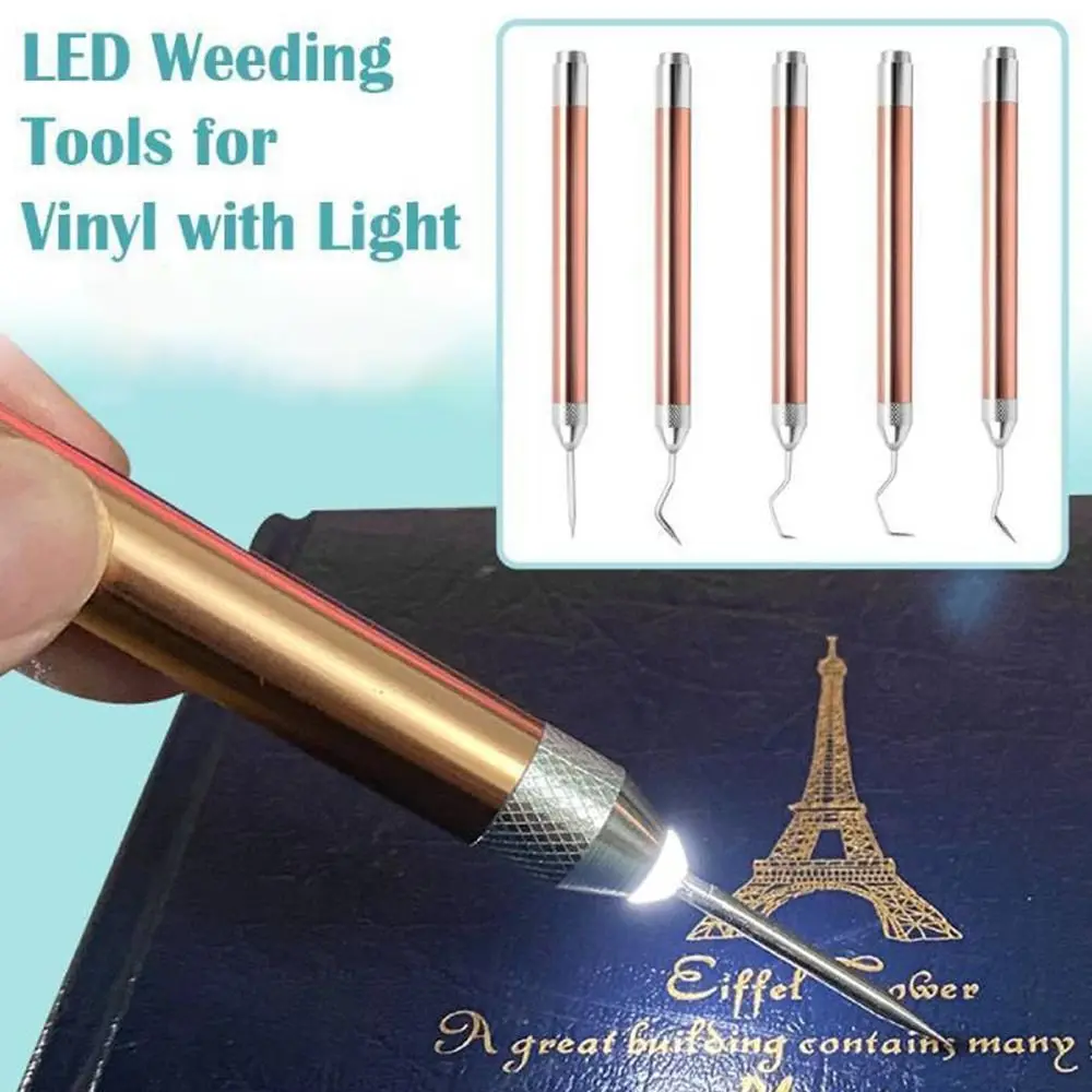 Portable Handheld Iron-on Project Cutter With LED Light Vinyl Weeding Pen With Hooks Weeding Pen Installation