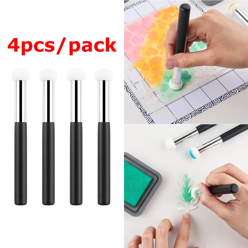 

4pcs/set Mini Paper Pouncers Inking Sponge Ink Applicator for Easily Direct Ink On Paper Watercolors Crafts DIY Scrapbooking