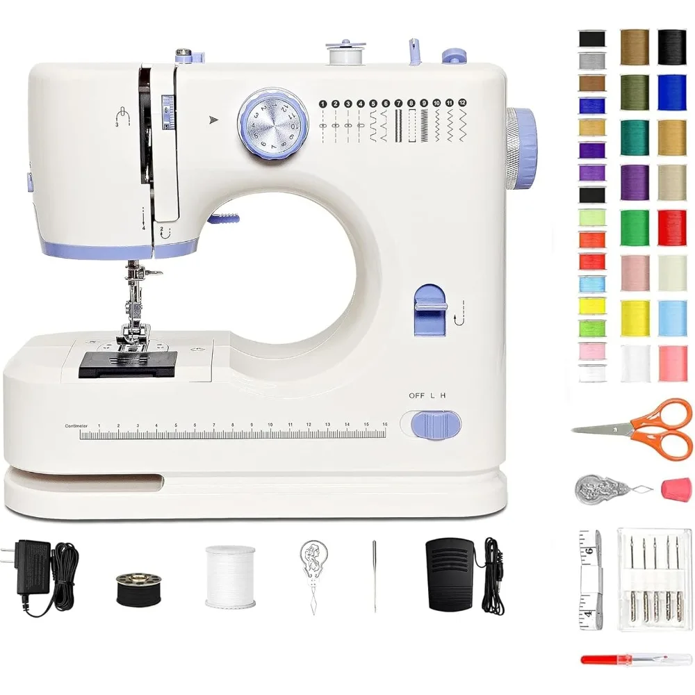 

US Shipping Sewing Machine for Beginners with 42 Pcs Kit 12 Built in Stitches 2 Speed LED Light Portable