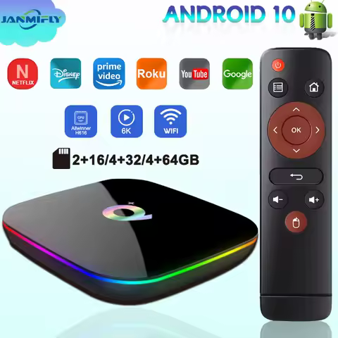 Q PLUS TV Box 4 Core 3D Graphics Acceleration High Speed WiFi 6K Ultra HD 64G Android Media Player Set Top Box