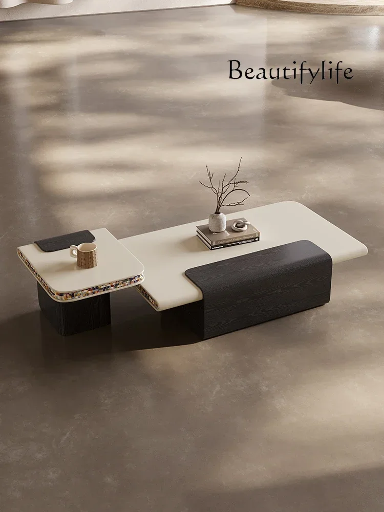 

Modern simple coffee table villa living room large flat floor retro Italian minimalist coffee table combination