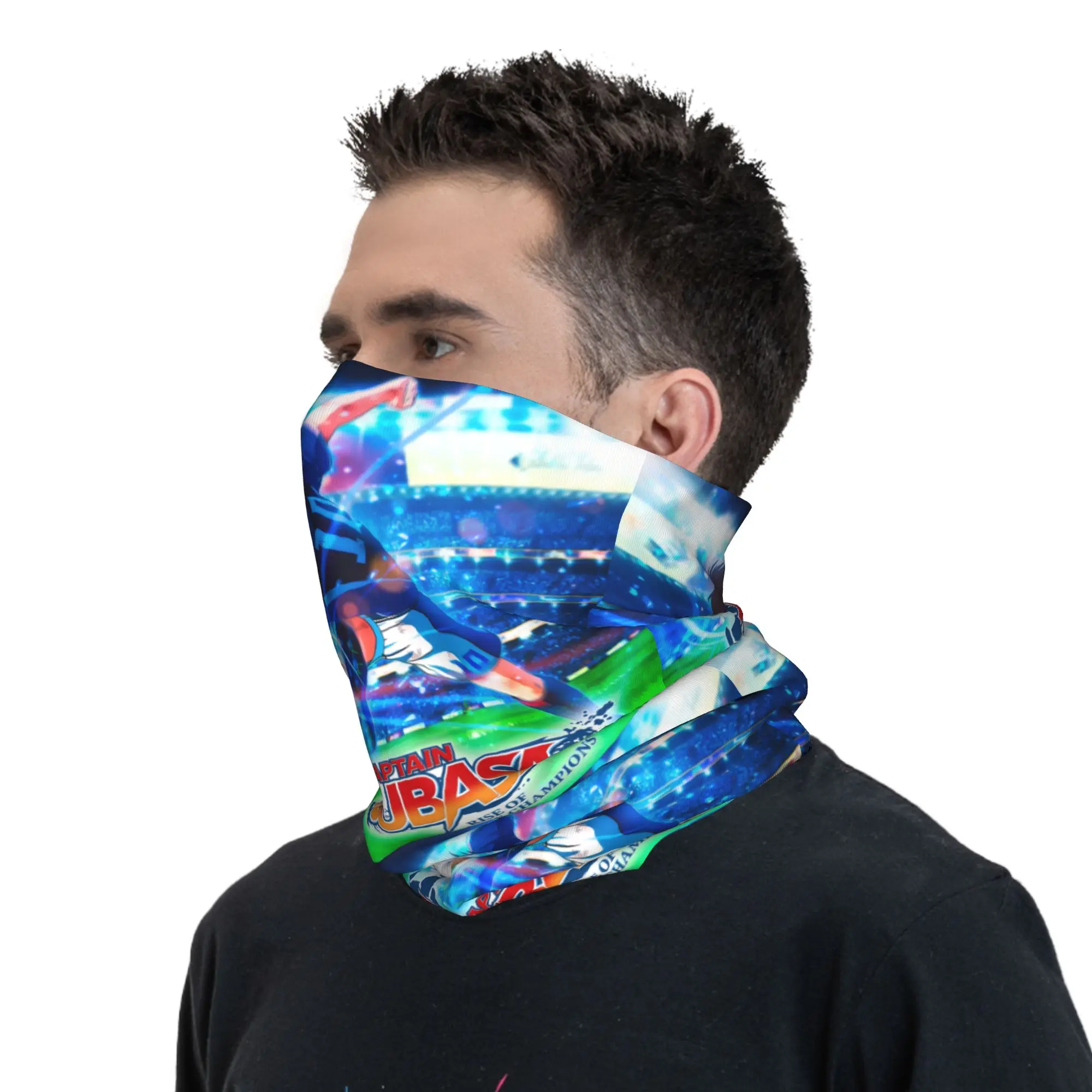 Pañuelo personalizado de capitán Tsubasa, calentador de cuello para mujeres y hombres, bufanda de tubo de esquí de invierno, polaina, cubierta facial de Manga de Anime de futbolista japonés