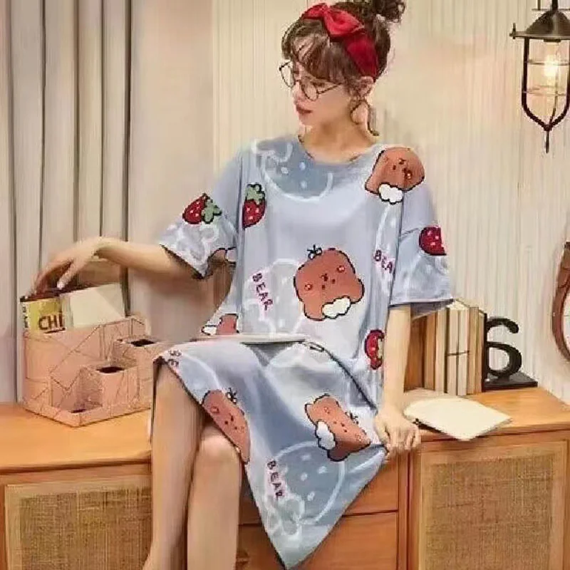 Summer New Women\'s Pajamas Girls Dresses Thin Section Of Home Wear Princess Dress Pajamas Sweet And Lovely Students Home Wear Su