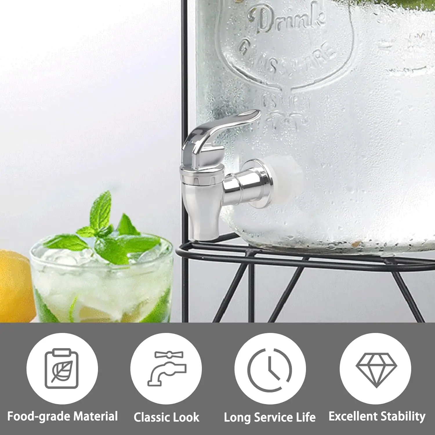 Food Grade Electroplated Plastic Beverage Faucet Cans Juice Dispenser Containers Bucket Tap Switch Valve for Home Bar Use