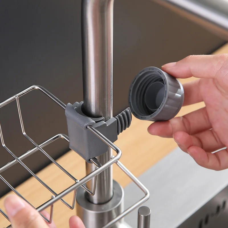 Kitchen Stainless Steel Sink Drain Rack Sponge Storage Faucet Holder Soap Drainer Towel Rack Shelf Organizer Kitchen Accessories