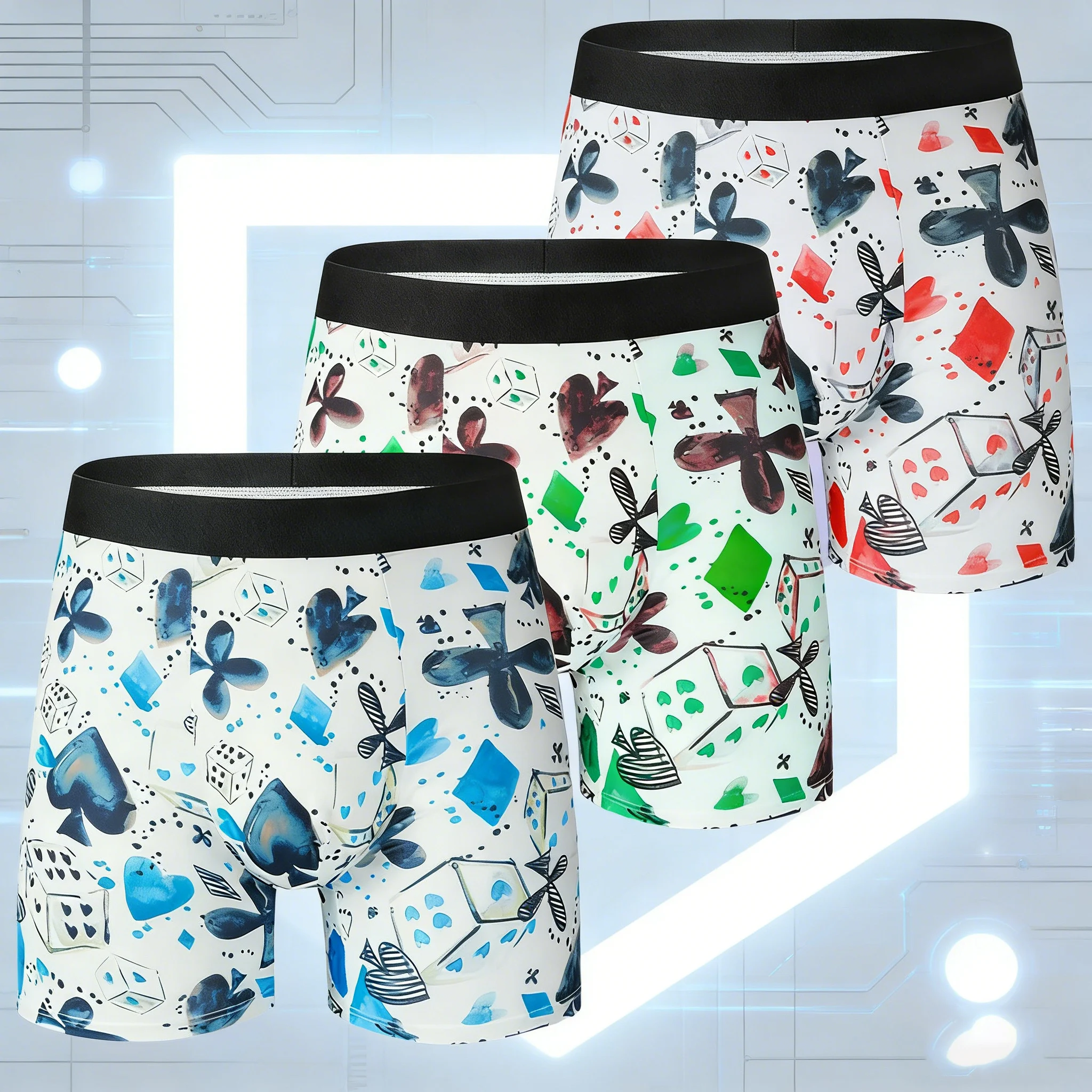 

3PCS men's underwear breathable men's boxing shorts printed men's underwear comfortable shorts sizes S-XL