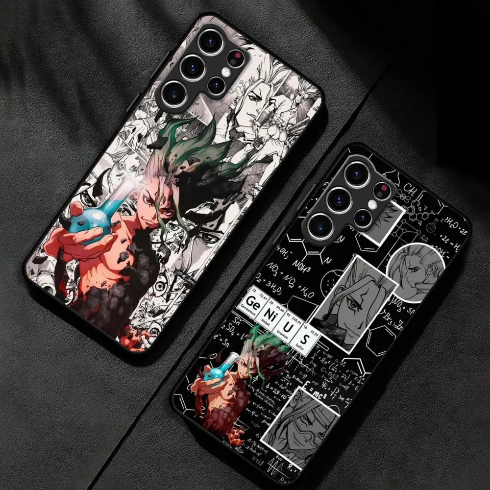 dr.stone Senkuu Phone Case For Samsung Galaxy S25 S24 S23 S22 S21 S20 Plus Ultra Note20 Soft Black