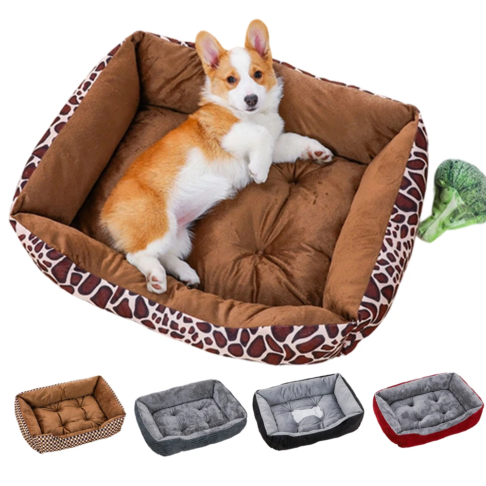 

Plush Dog Bed Sofa Mats Pets Products Chien Supplies for Large Medium Small Soft Puppy House S/M/L/XL/XXL Nest Для Собак Товары