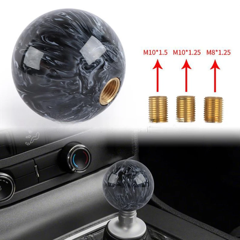 

For Automatic Car Gear White/Black Pearl Star Ball Shift Knob Shifter Lever head
