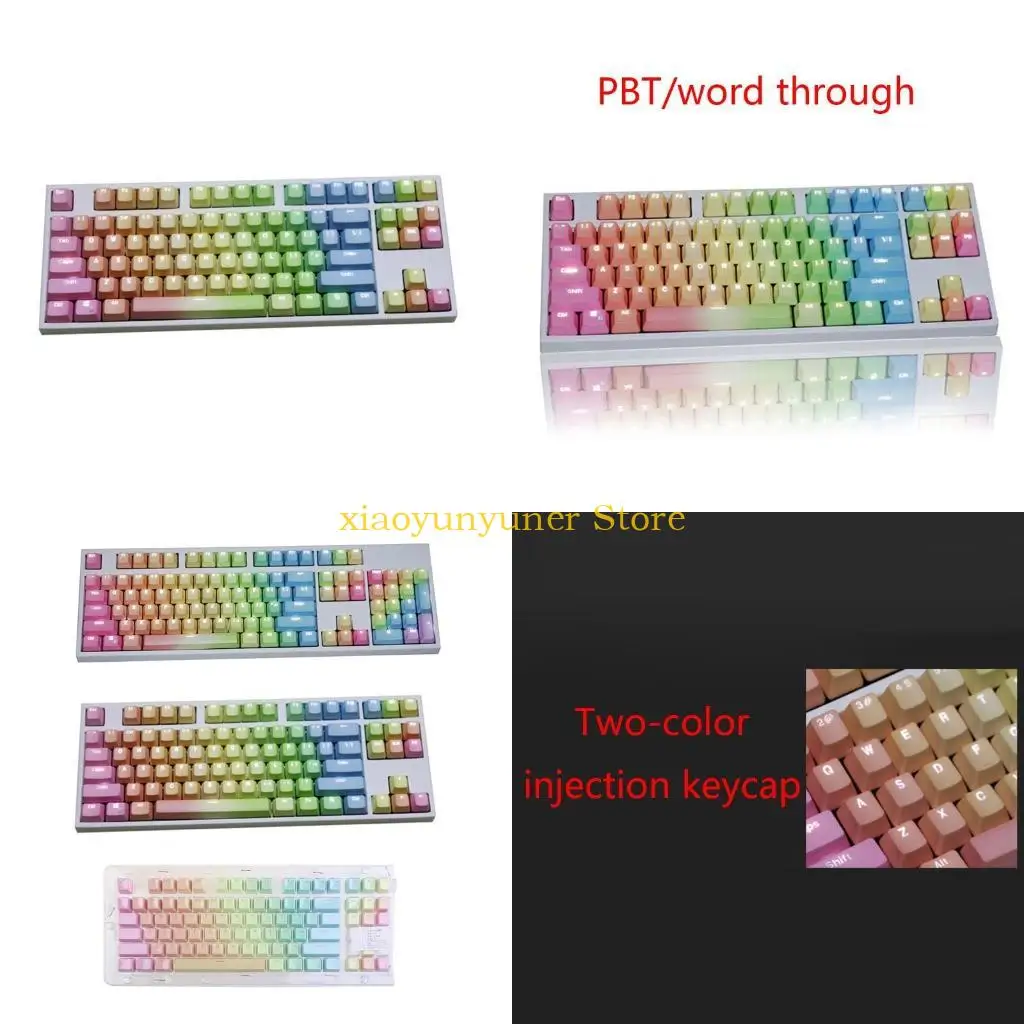 

P9JB Прозрачные клавиши букв двойной выстрел Backli для крышки ключей для механической клавиатуры