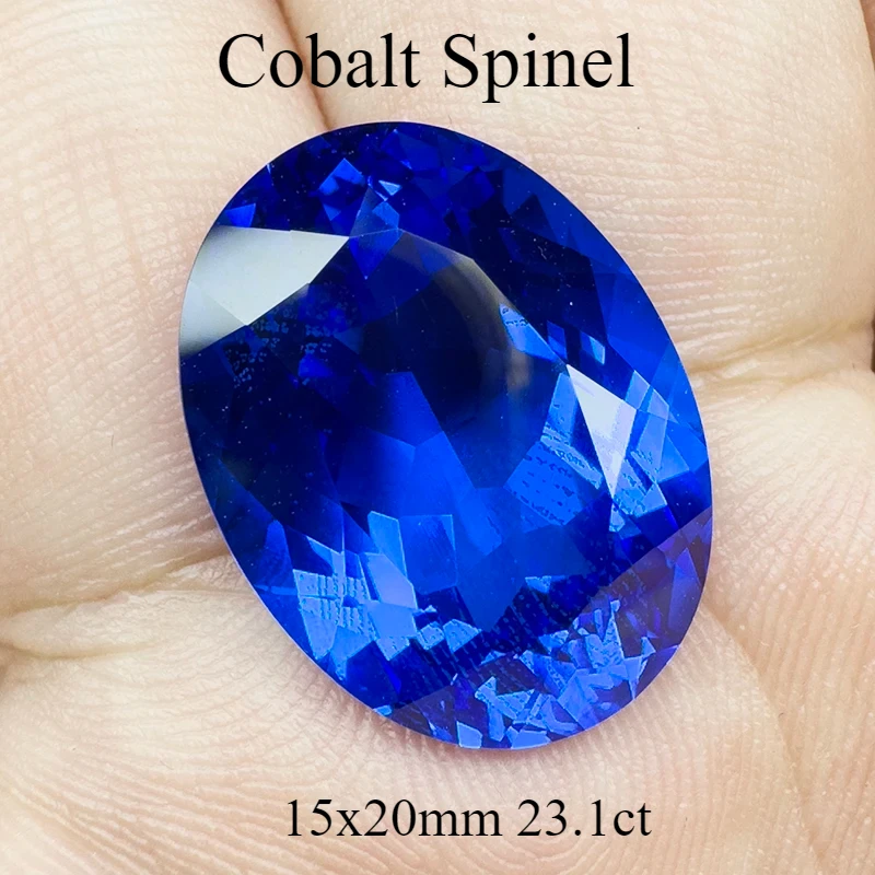 Cobalt Spinel Oval Cut 15x20mm 23.1ct VVS1 Gemstone for Diy Jewelry Making with AGL Certificate