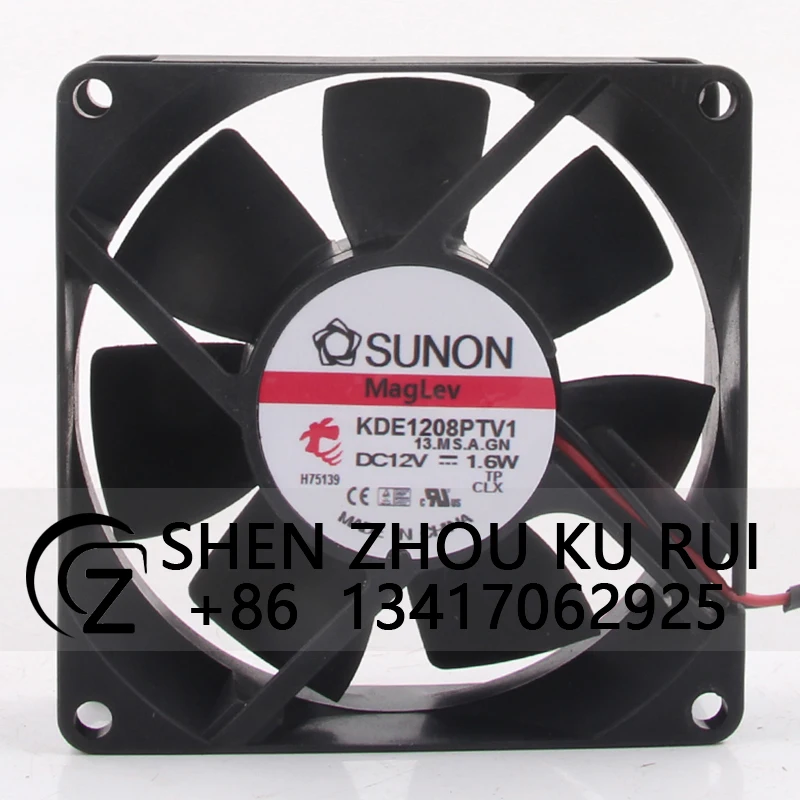 Case Fan for SUNON KDE1208PTV1 80x80x25MM 12V 1.6W 8025 Super Silent Chassis High Airflow Cooling Fan