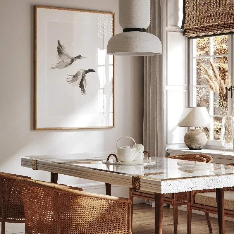 Minimalist Chinese Watercolor Bird Poster, Low Tone Home Wall, Living Room, Bedroom Decoration Poster