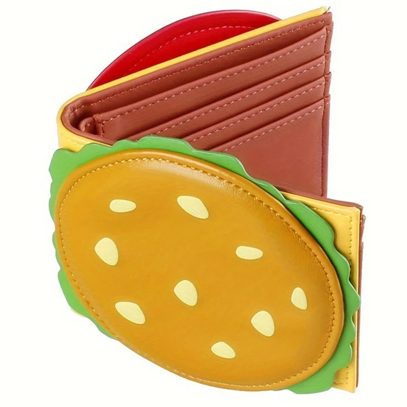 Crab Roe Castle Wallet Hamburger Wallet Men's and Women's Wallet Rfid Imitation Thief Brush Short Wallet Small Wallet image 2