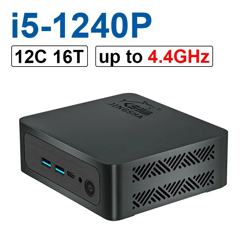 JINGSHA H1 mini PC intel i5 1240P 12th CPU 12C/16T for gaming video editing mini PC complete completer windows 11