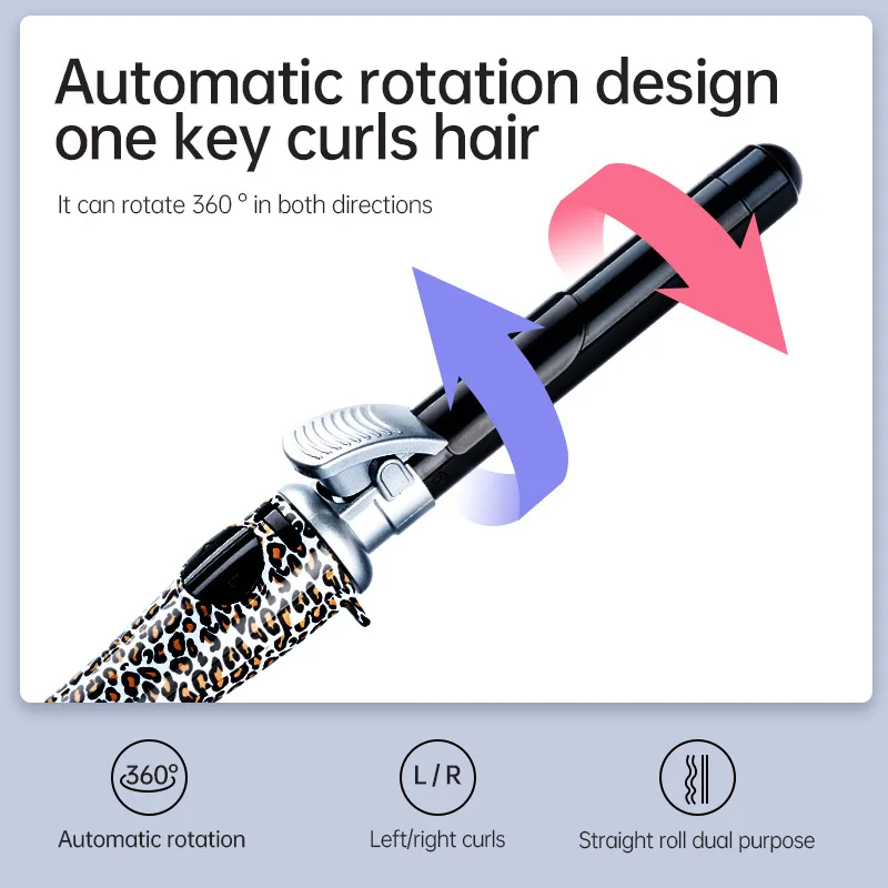 Automatic Leopard Curling Wand 25mm Lazy Curl Large Curl 25mm Automatic Inner Button Perm Curl Ceramic