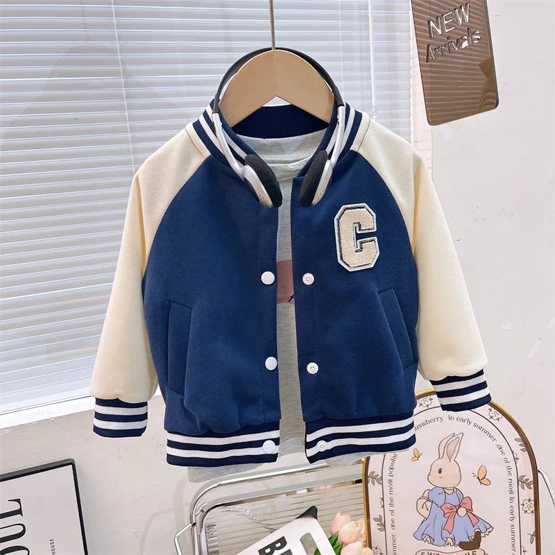 2-10Y Children's Baseball Jersey Autumn New Boys' Casual Jacket Girls' Cardigan Coat Baby Autumn Clothes Children's Clothing