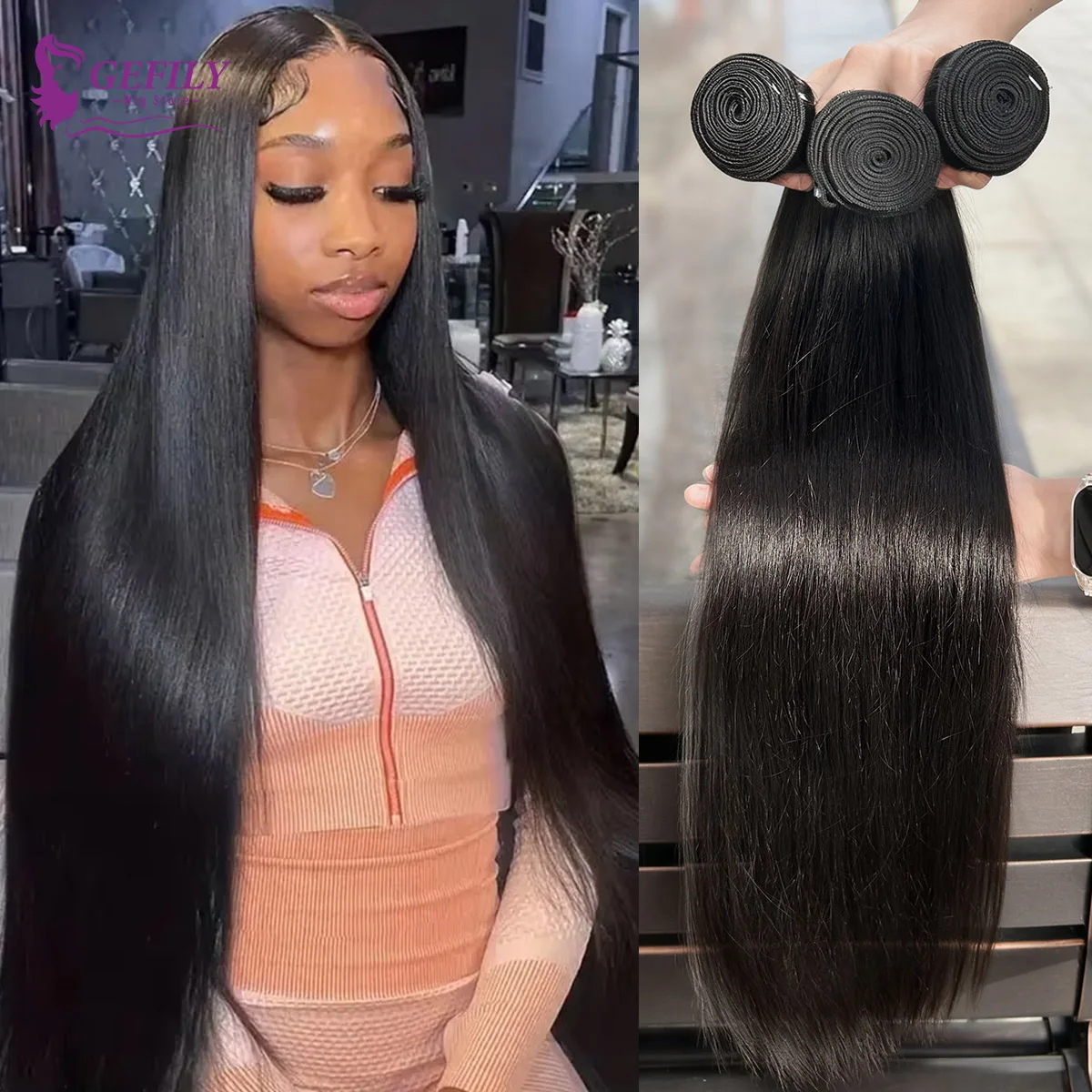 

Прямые пучки человеческих волос 100% бразильские пучки человеческих волос Remy Extensions 1/3/4 пучки Плетение волос с двойным утком