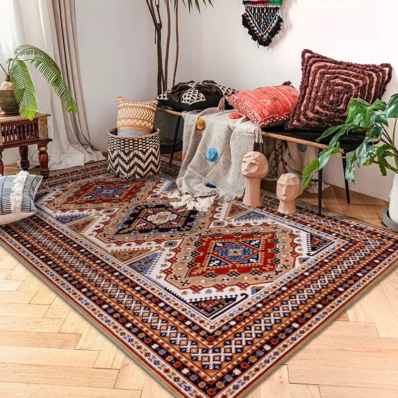 

Bohemia Ethnic Retro Living Room Carpets Bedroom Decor Lounge Rug Home Decoration Anti-slip Floor Mat Large Child Play Area Rugs