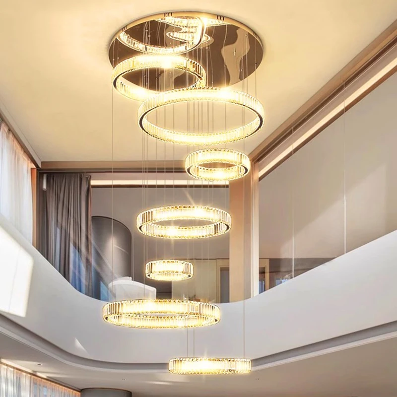 

Modern home decoration crystal chandelier, stair Pendant lamp, living room Pendant lights, interior lighting