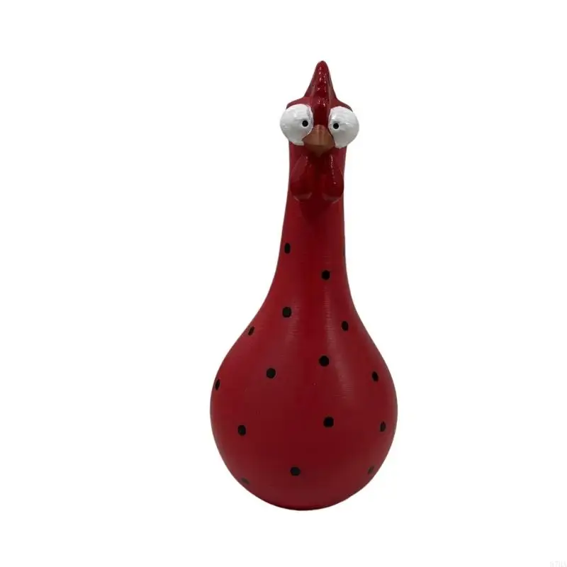 Hals Bunte Dot Huhn Vasen Harz Kunst Skulptur Dekore Für Home Desktop Display Blumen Arrangement 87HA – Detail 7