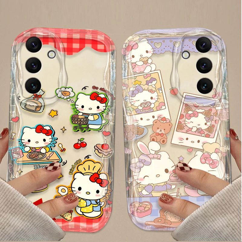 Hello Kitty Label Case For Samsung Galaxy A54 A05 A05S A34 A24 A14 A04S A73 A53 A33 A23 A13 A72 A52 A52S A32 A71 A51 A21S A17