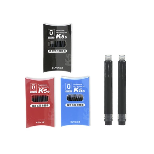 Imagen 2 del producto M & G 1 Juego de bolígrafo líquido recto de tinta negra, roja y azul, cartucho de tinta, bolígrafo de Gel, bolígrafo para firmar, suministros escolares de oficina, papelería