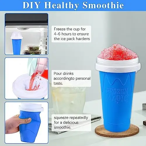 Slushie Maker Cup, Quick  Magic Cup，Smoothies Cup Cooling Cup with Lid&Straw，DIY Homemade Squeeze Icy Cup For Milk Shake, Sm - view 3