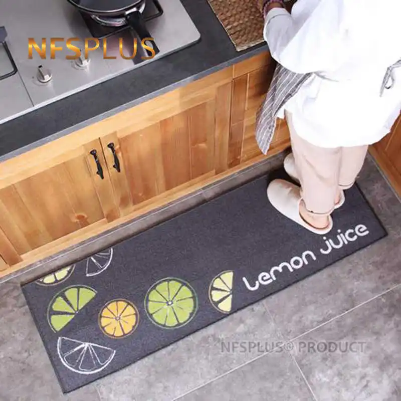 Kitchen  Carpet Floor Mat Rugs 40x60&40x120cm Polyester Fiber Latex Anti-Slip Hallway Doormat Home Decorative Door Mats