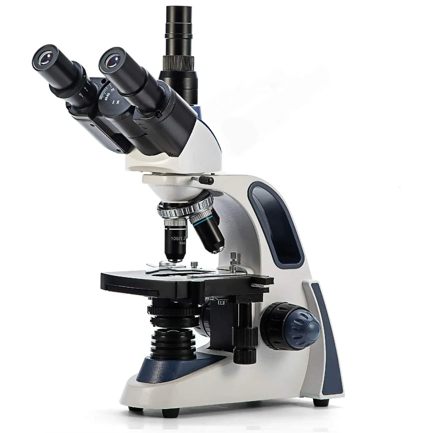 Trinocular Microscope Compound Lab,w/ Wide-Field 10X/25X Eyepieces,for SW380T 40X-2500X Magnification,Ultra-Precise Focusing