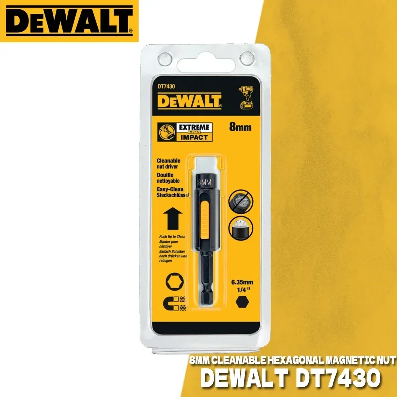 DEWALT DT7430 DT7440 DT7450 Cleanable Hexagonal Magnetic Nut 8/10/13MM Socket Driver Dewalt Power Tools Accessories