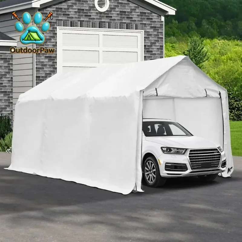 #For 17x10 ft Carport Canopy Heavy Duty Waterproof Garage Car Shelter Storage Shed with Walls and 2 doors&