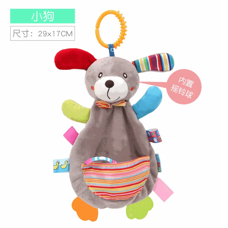 Baby Sensory Hanging Rattles Soft Learning Toy Plush Animals Stroller Infant Car Bed Crib with Teether for Bebe Babies Toddlers