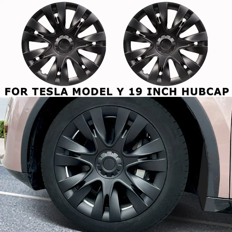 4PCS Hub Cap Performance Replacement Wheel Cap Automobile Hubcap Full Rim Cover Accessories for Tesla Model Y 2019-2023 19 Inch